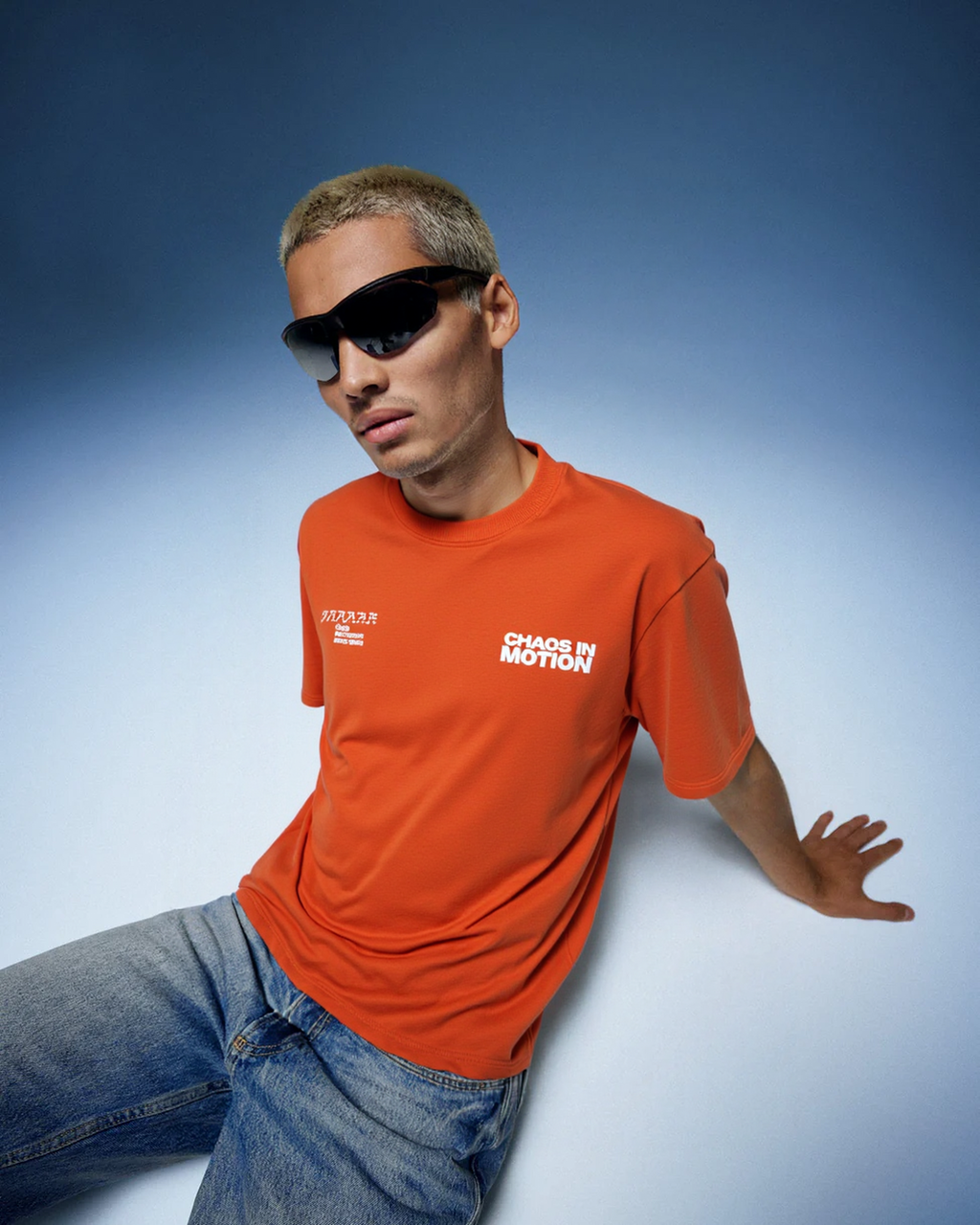 KLYXO Chaos In Motion Oversized Tee – Orange Edition