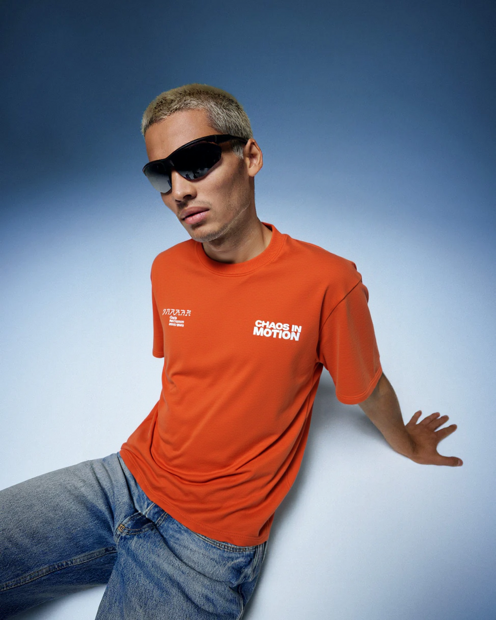 KLYXO Chaos In Motion Oversized Tee – Orange Edition