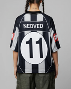 KLYXO Classic Black & White Football Jersey | Retro Mesh Sportswear