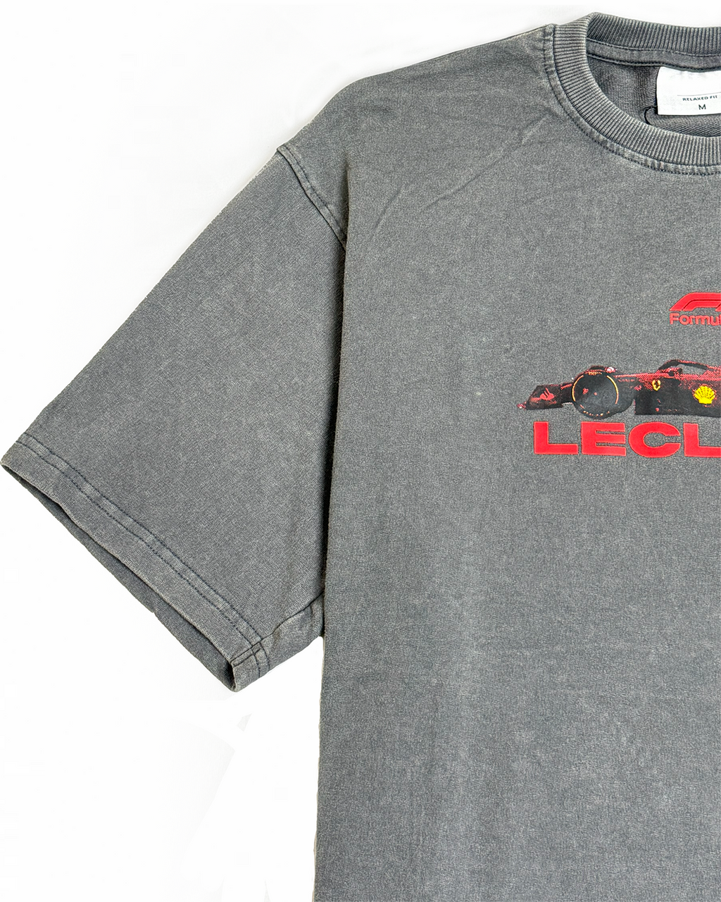 KLYXO Leclerc Racing Tee – Acid Wash Grey
