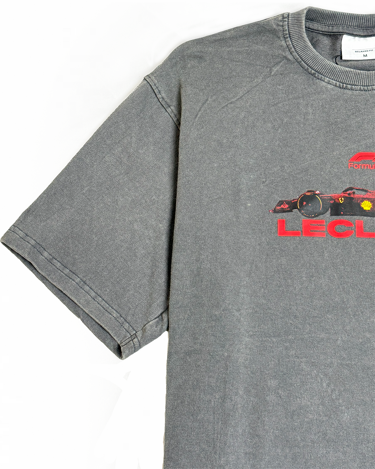 KLYXO Leclerc Racing Tee – Acid Wash Grey