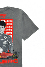 KLYXO Leclerc Racing Tee – Acid Wash Grey