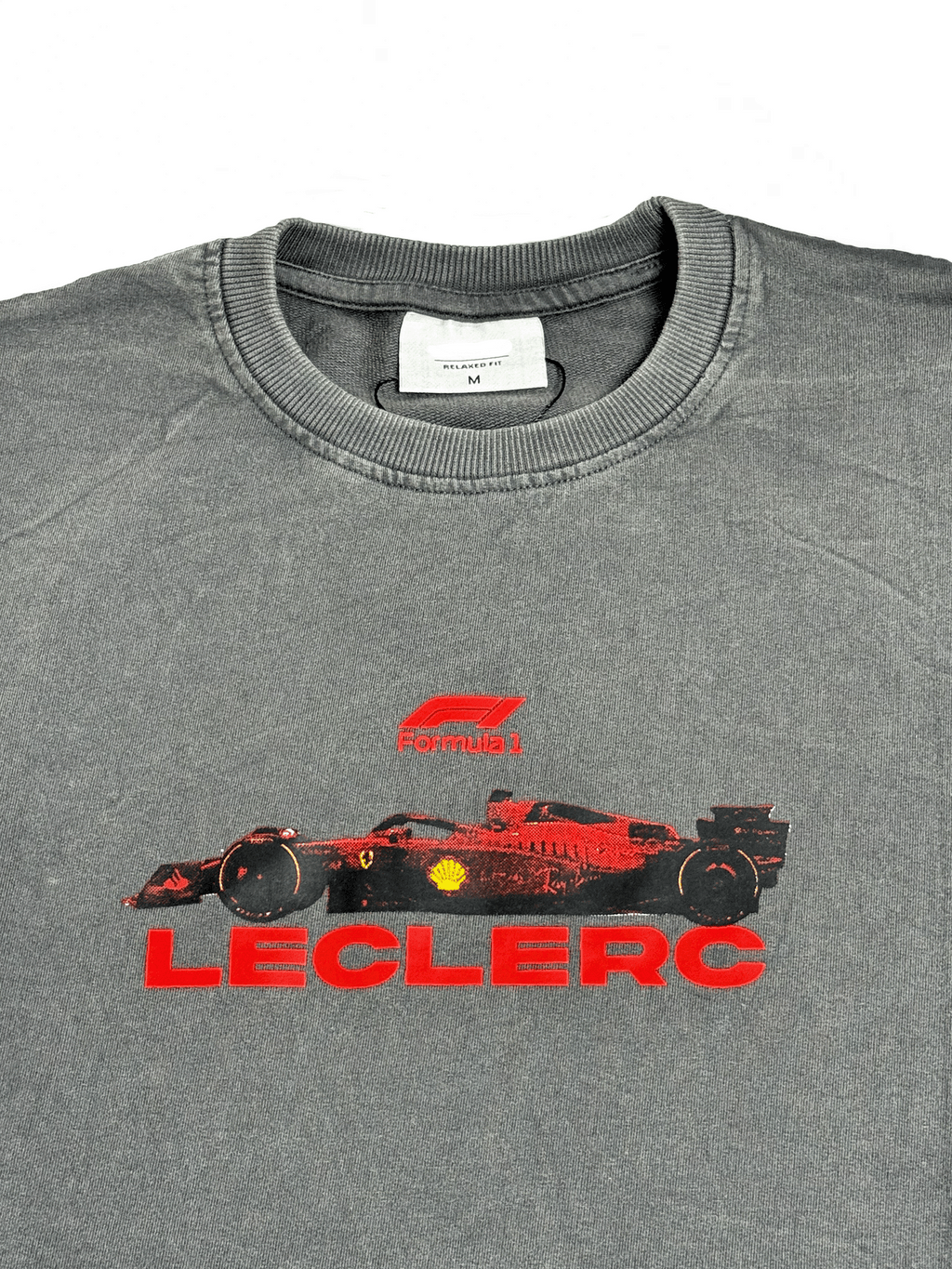KLYXO Leclerc Racing Tee – Acid Wash Grey