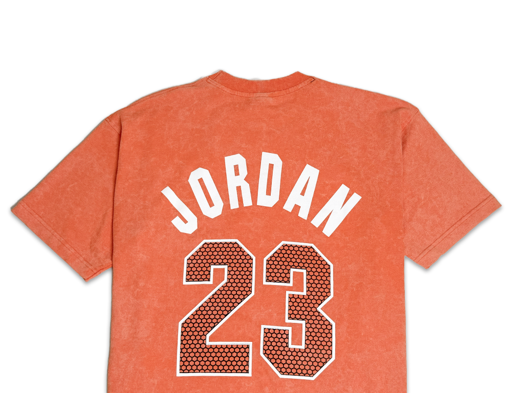 KLYXO NBA Jordan 23 Oversized T-Shirt – Acid Wash Orange