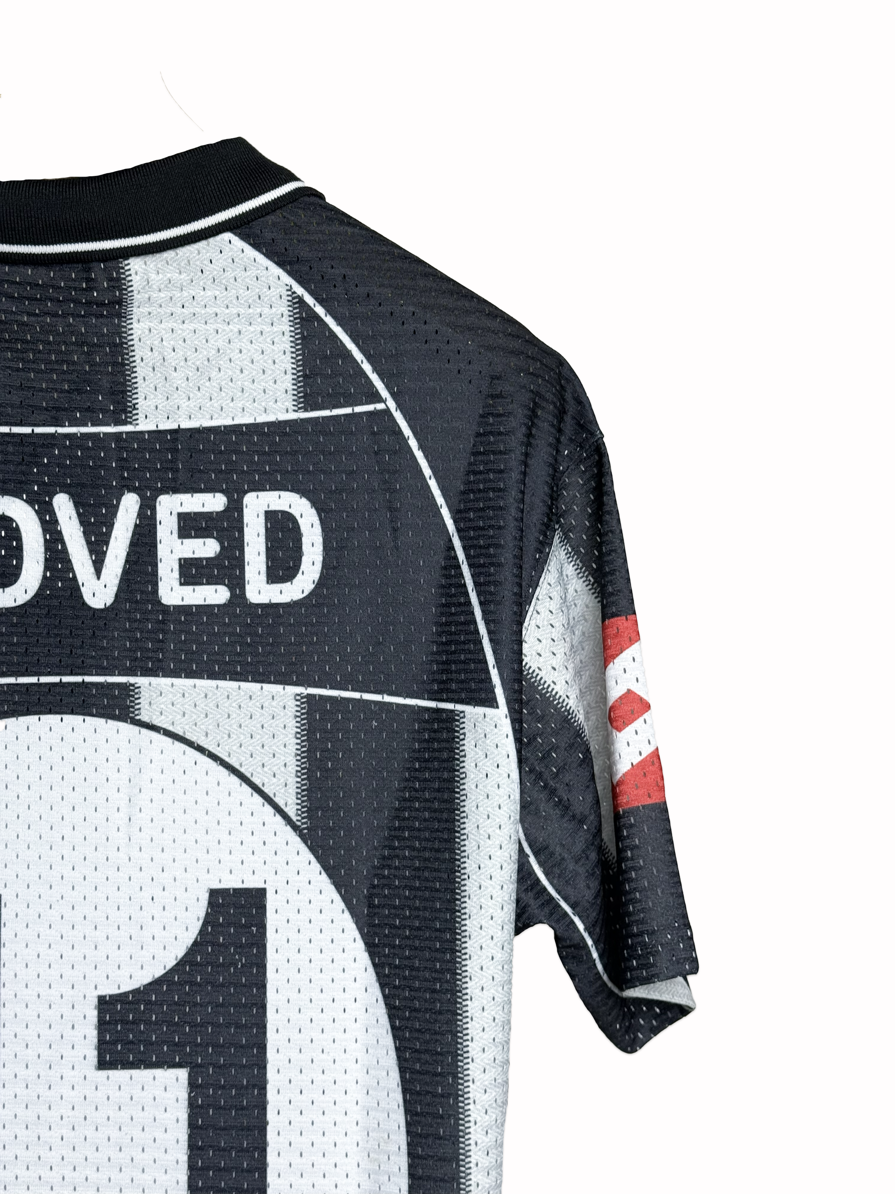 KLYXO Classic Black & White Football Jersey | Retro Mesh Sportswear
